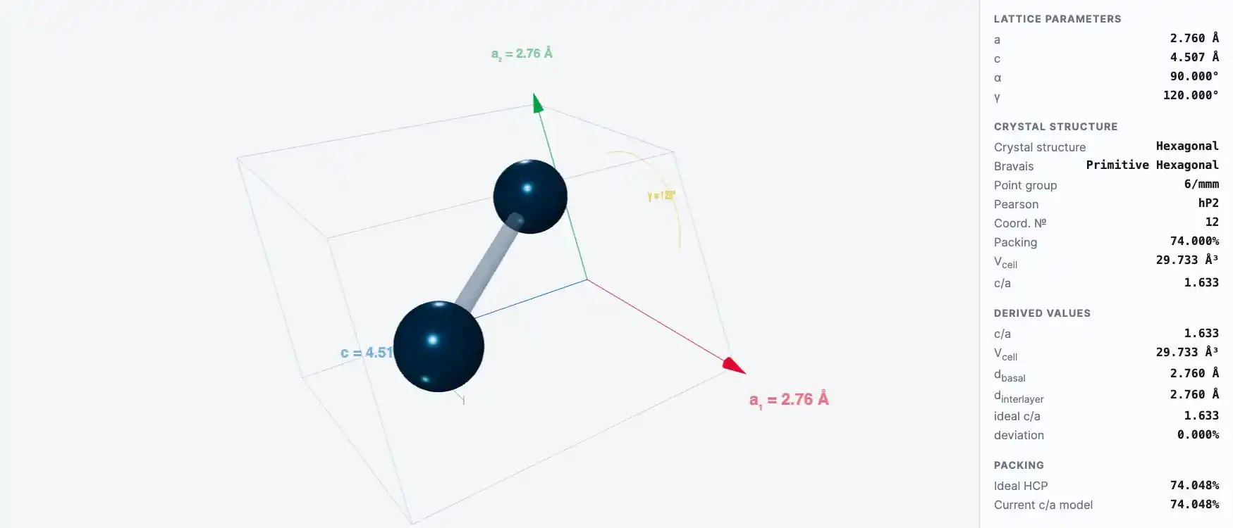 Rhenium — Crystal Structure Visualizer Preview